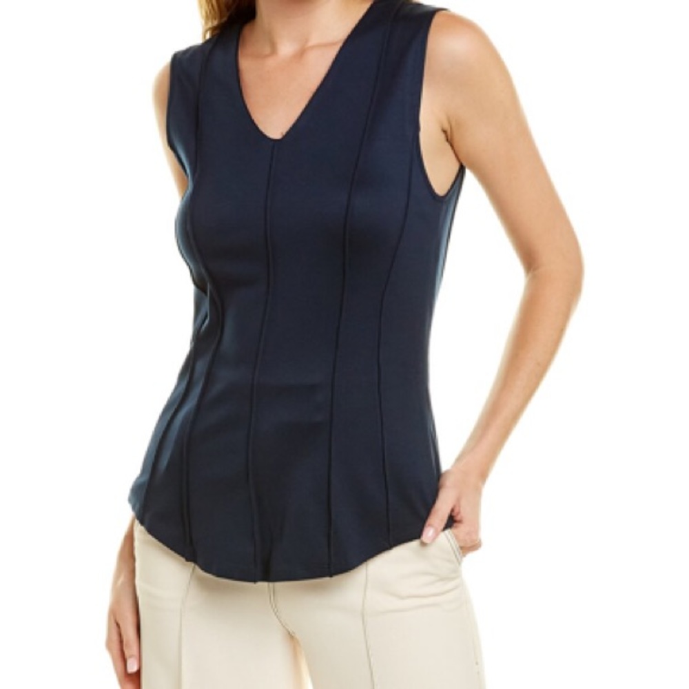 NWT Snider V Neck Bodice Tank in Navy Blue Size Small